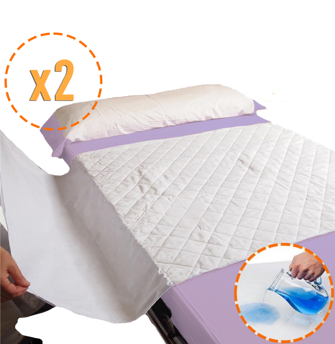 PACK 2 Protège-lits Absorbants Écologiques Lavables pour Lit 135cm 3,15 Litres/m2
