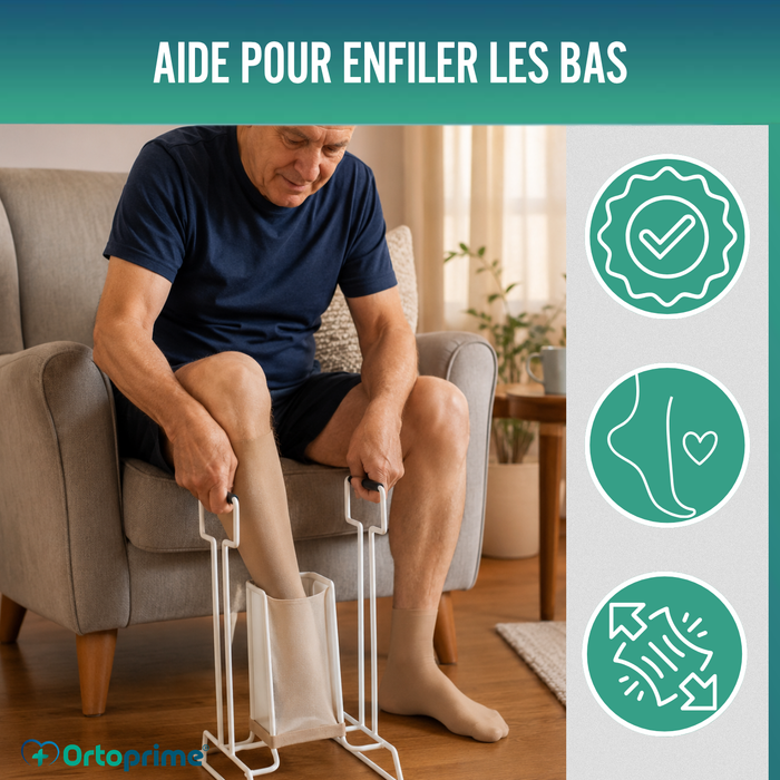 Chausse-pied pour bas et Chaussettes de Compression | Avec Socle
