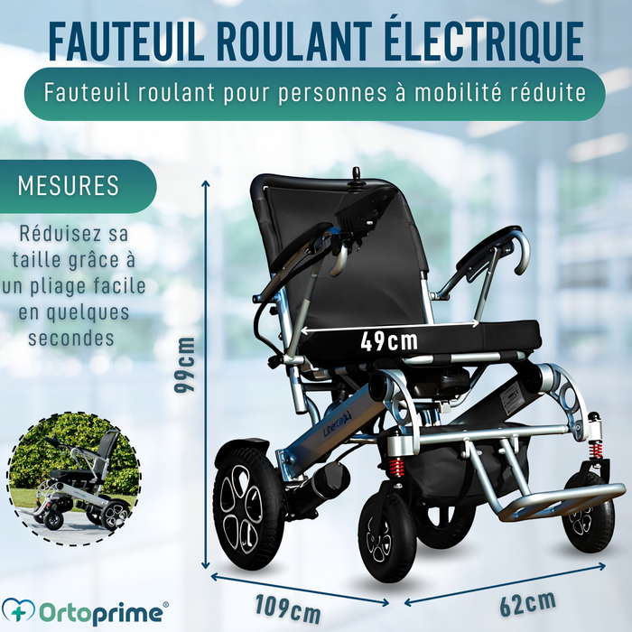 Fauteuil Roulant Électrique Ultra-Léger avec Batterie Lithium