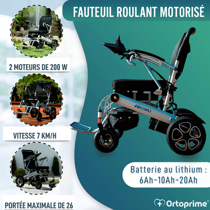 Fauteuil Roulant Électrique Ultra-Léger avec Batterie Lithium