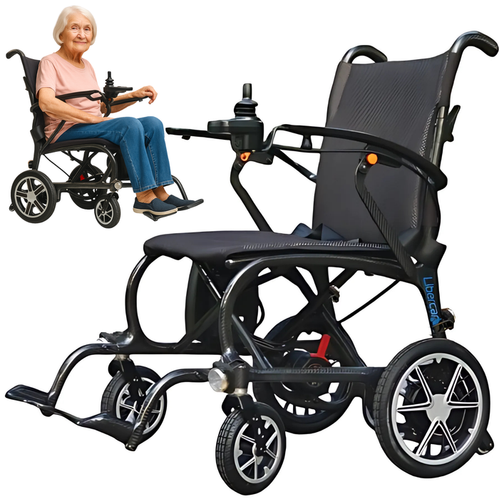 Fauteuil Électrique Compact pour Handicapé | Fibre de Carbone