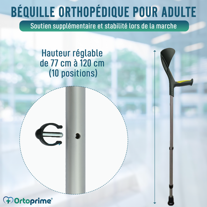 Canne Anglaise Réglable Anatomique Vert Pistache | Pack de 2 Unités