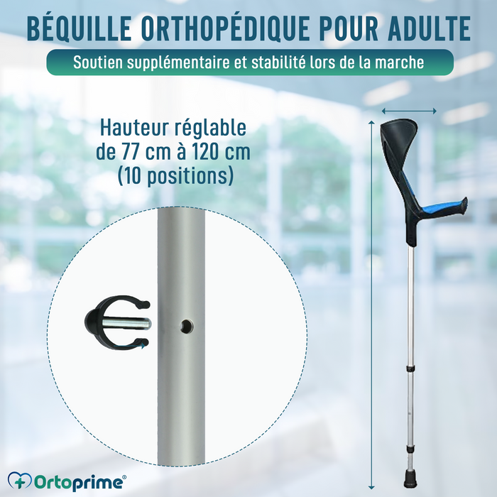 Béquilles Réglables Anatomiques Bleues | Pack 2 Unités
