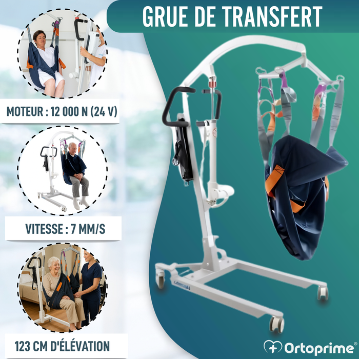 Grue pour Patient avec Harnais à Réglage Rapide Inclus