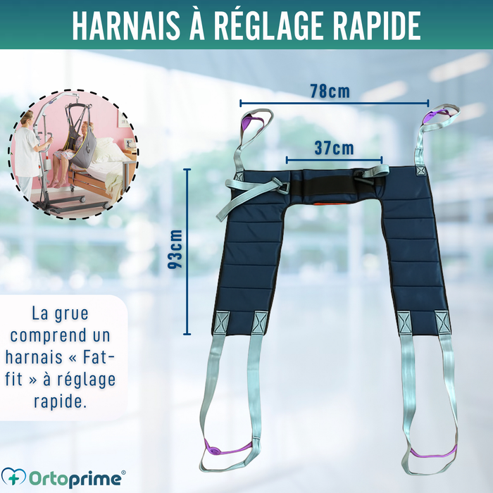 Grue pour Patient avec Harnais à Réglage Rapide Inclus
