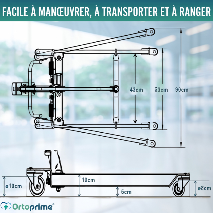 Grue Électrique pour Transfert de Patients | Sans Harnais