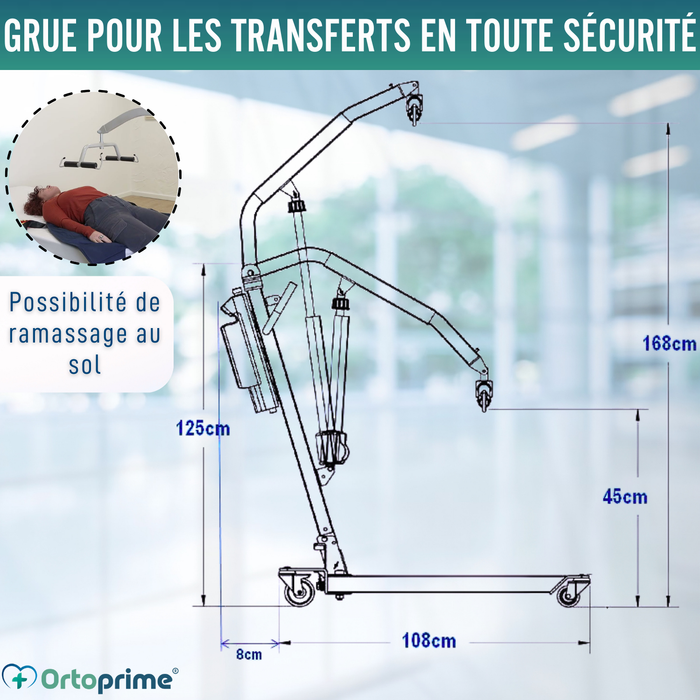 Grue pour Patient avec Harnais à Réglage Rapide Inclus