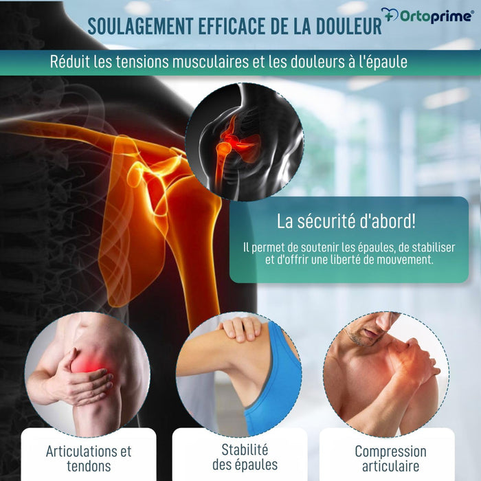 Épaulière Sportive Réglable avec Poche | Soulagement de la Douleur
