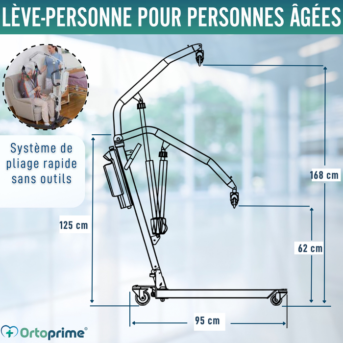Grue Orthopédique | Harnais avec Support Tête Inclus