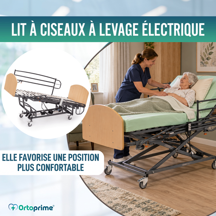 Lit Médicalisé Articulé Électrique avec Élévation | Pack Résistance