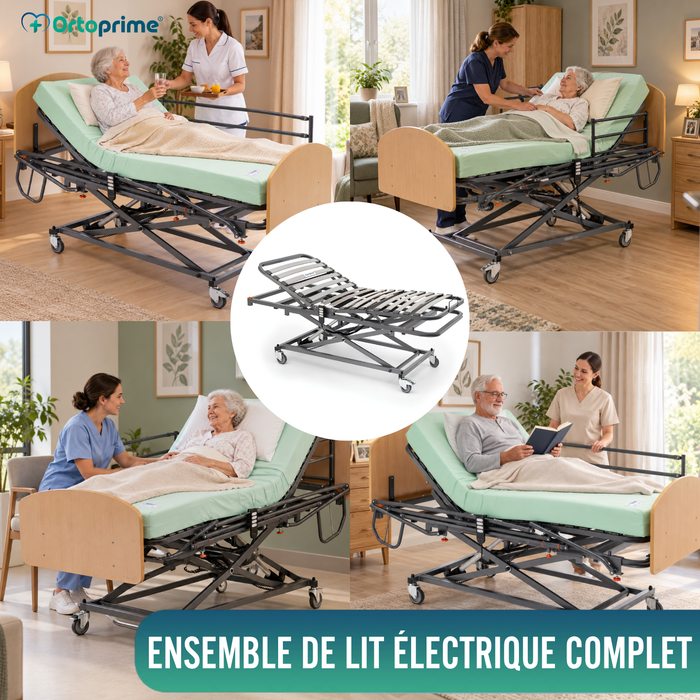 Lit Médicalisé Articulé Électrique avec Élévation | Pack Résistance