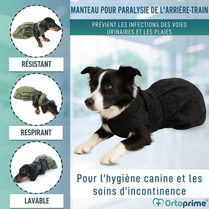 Manteau en Nylon pour Chiens à Mobilité Réduite | 6 Tailles