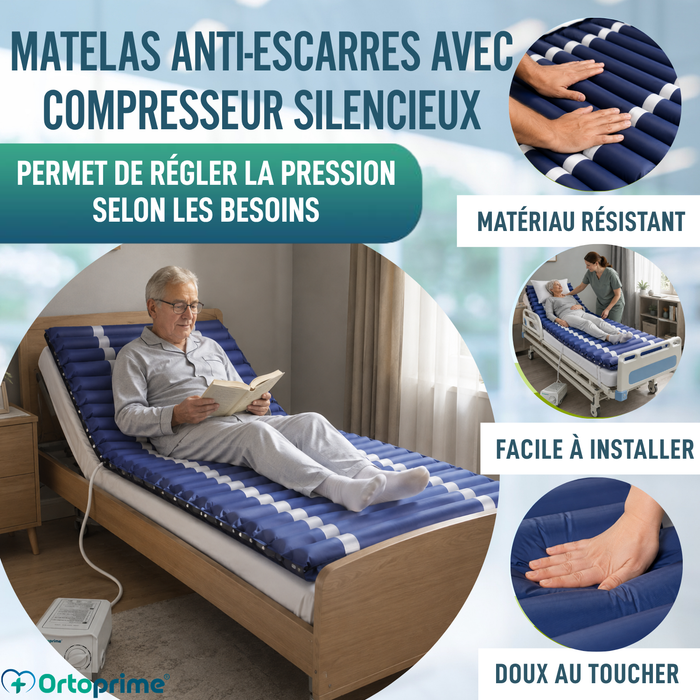 Matelas Anti-escarres avec Compresseur MAXIPLUS