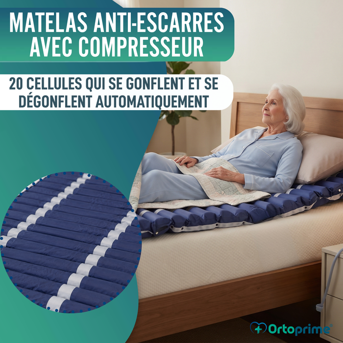 Matelas anti-escarres à Cellules Interchangeables Compresseur