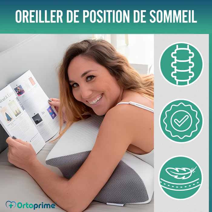 Oreiller ergonomique en Mousse à Mémoire de Forme pour la Nuque avec Contour