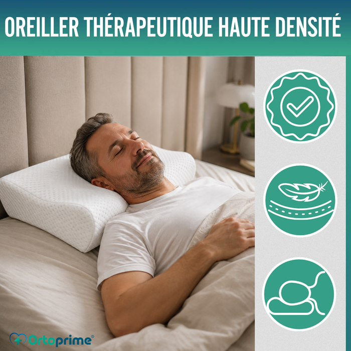 Oreiller Cervical Ergonomique en Mousse Viscoélastique | Sommeil Réparateur