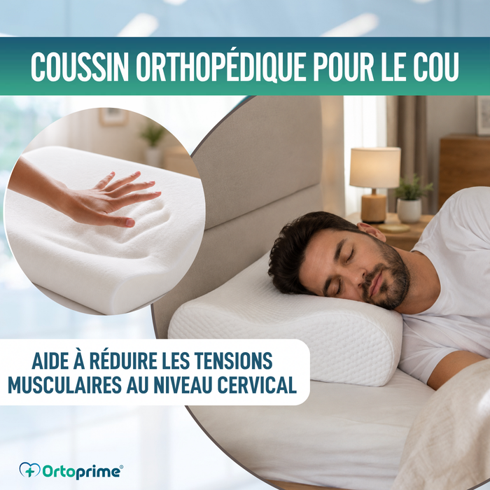 Oreiller Cervical Ergonomique en Mousse Viscoélastique | Sommeil Réparateur