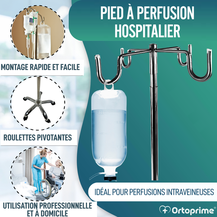 Porte-Perfusion Hospitalier Portable Professionnel et Domestique