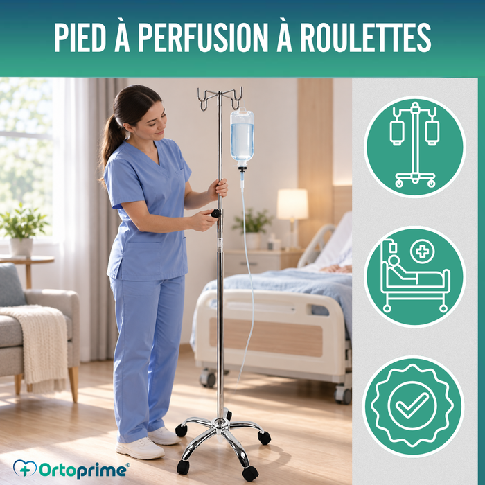 Porte-Perfusion Hospitalier Portable Professionnel et Domestique