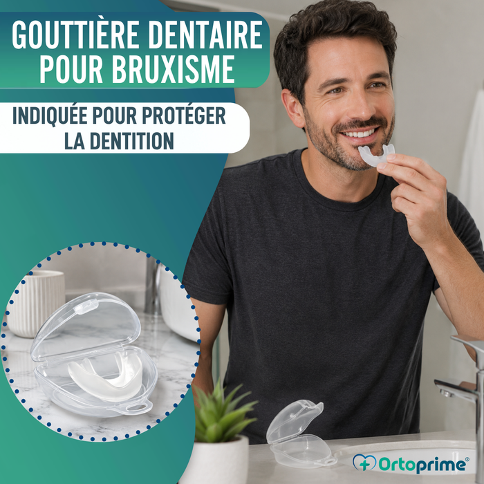 Protège-dents pour le bruxisme, réutilisable et moulable | Avec étui