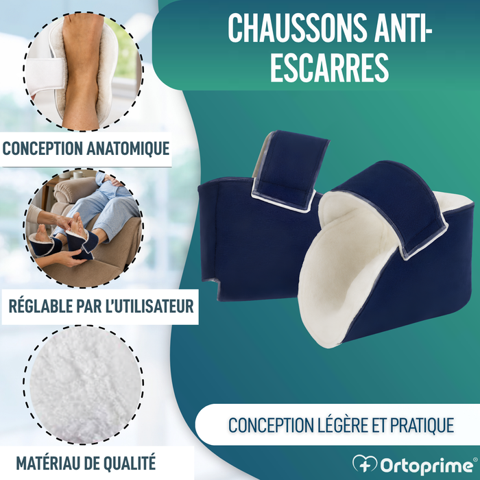Chaussons Antiescarres Doux, Paire Gauche et Droite