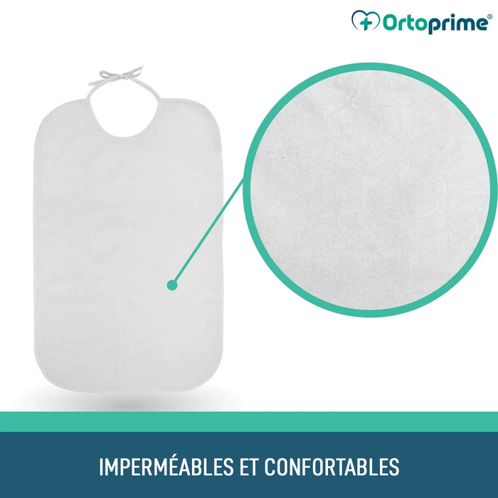 Bavoir Imperméable - Réutilisable pour Personnes Âgées