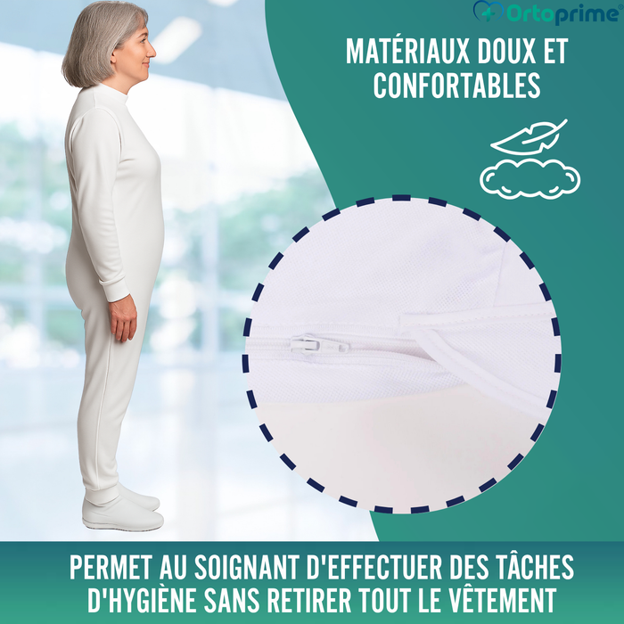 Pyjama Anti-couche avec Fermeture Éclair | Manches Longues