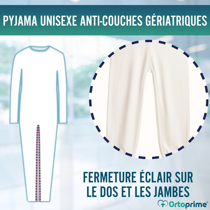 Pyjama Anti-couche avec Fermeture Éclair | Manches Longues