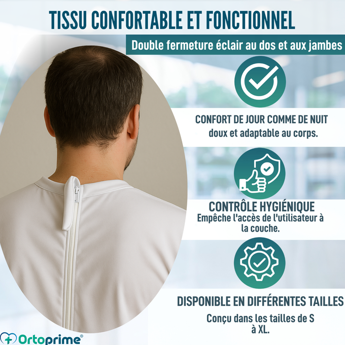 Pyjama Anti-Incontinence Manches Courtes Unisexe | Adultes