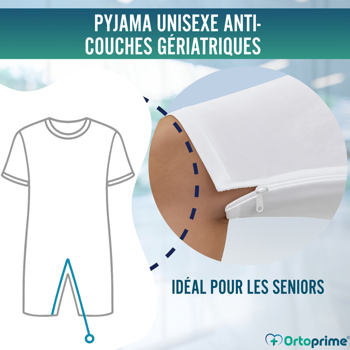 Pyjama Anti-Incontinence Manches Courtes Unisexe | Adultes