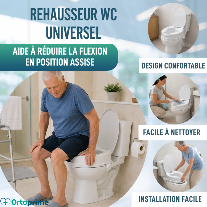 Rehausseur de WC avec Couvercle 10 cm | Universel