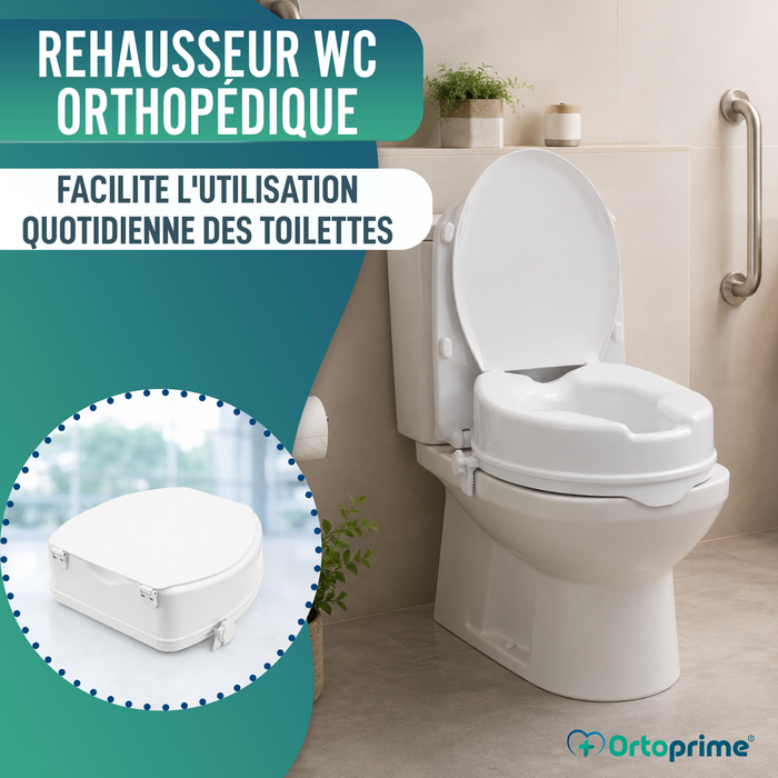 Rehausseur de WC avec Couvercle 10 cm | Universel