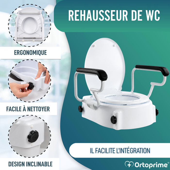 Rehausseur de WC Inclinable OrtoPrime Confort