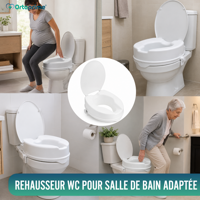 Rehausseur de WC avec Couvercle 10 cm | Universel