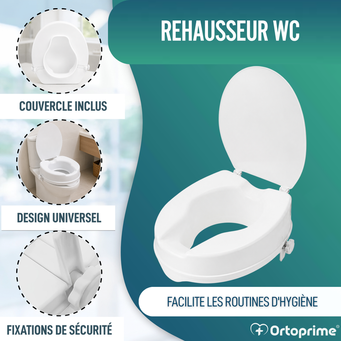 Rehausseur de WC avec et sans couvercle | Résistant 223kg