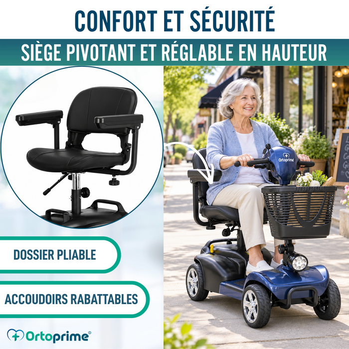 Scooter Électrique Démontable 4 Roues | Batterie Amovible