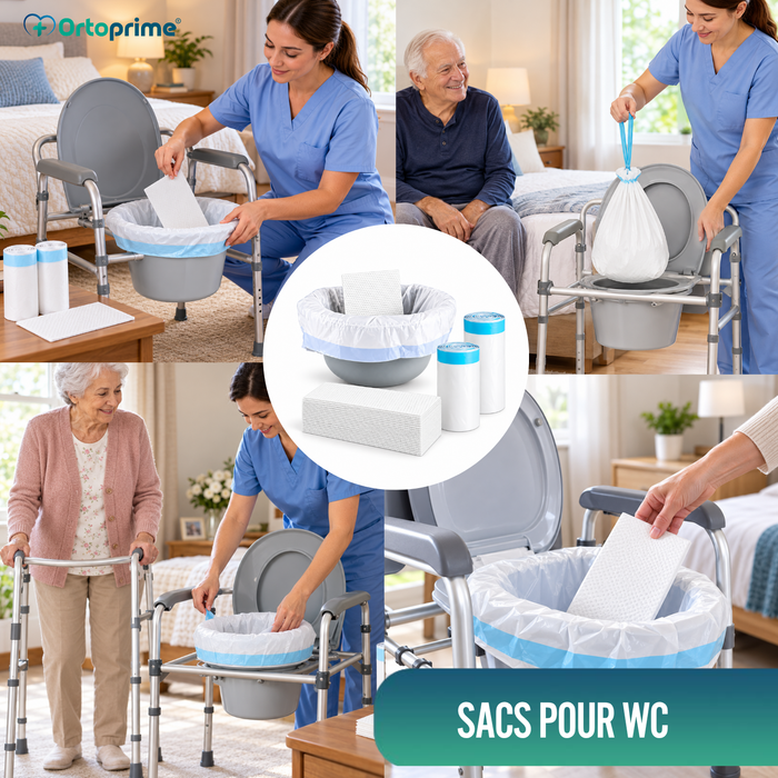 Sacs Jetables pour Toilettes avec Coussinets et Poignées | Pack 50
