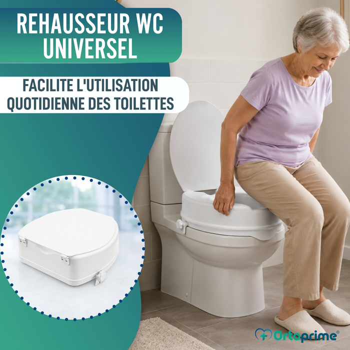 Rehausseur WC avec Couvercle 10 cm | Universel