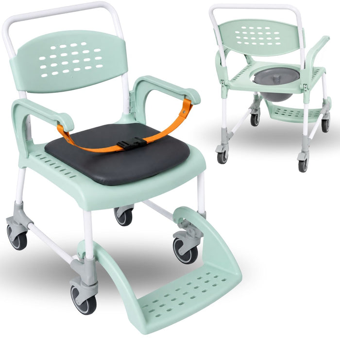 Chaise Percée Douche avec Roues 3 en 1 | Assise avec Drainage