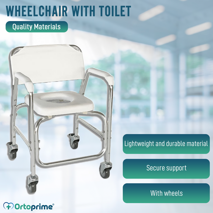 Chaise Roulante pour Toilette et Douche