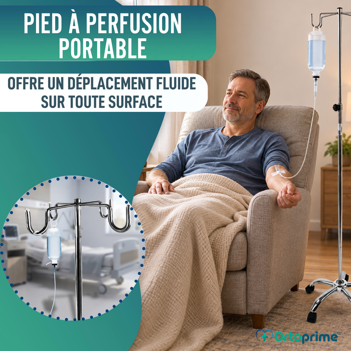 Porte-Perfusion Hospitalier Portable Professionnel et Domestique