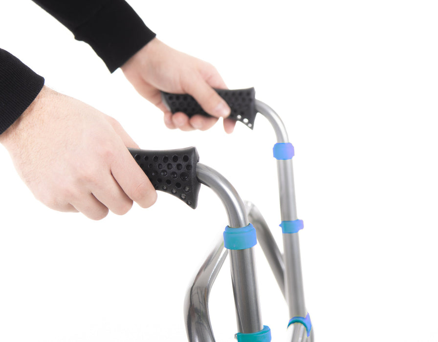 Déambulateur Pliable en Aluminium à 4 Roues Bleu