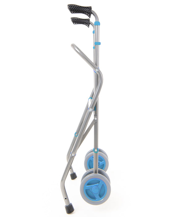 Déambulateur Pliable en Aluminium à 4 Roues Bleu