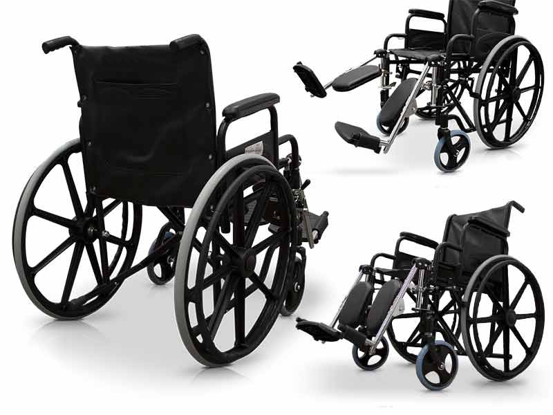 Fauteuil Roulant en Acier avec Repose-pieds Relevables | Commodity