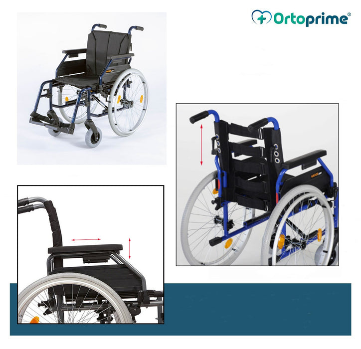 Fauteuil roulant en aluminium | Roues de 300 à 600 mm