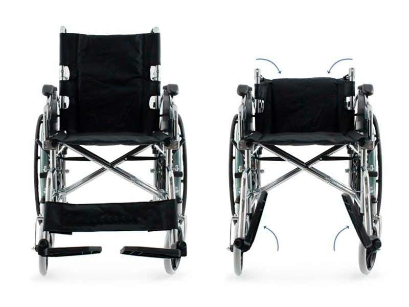 Fauteuil Roulant Pliable en Acier Chromé | PlusLife