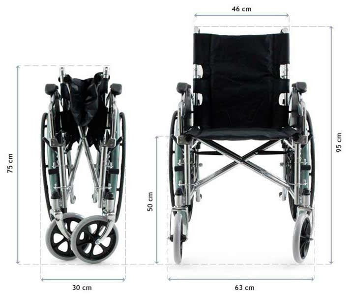 Fauteuil Roulant Pliable en Acier Chromé | PlusLife