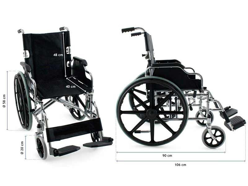 Fauteuil Roulant Pliable en Acier Chromé | PlusLife