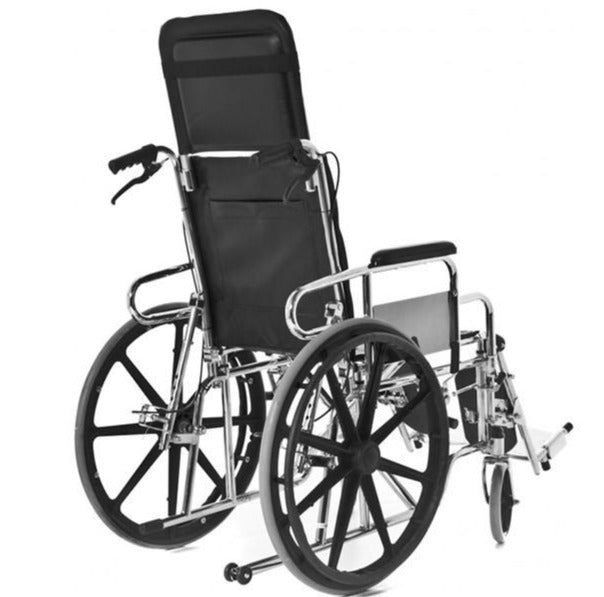 Fauteuil Roulant Pliable en Acier Chromé avec Appui-tête | ConfortZone